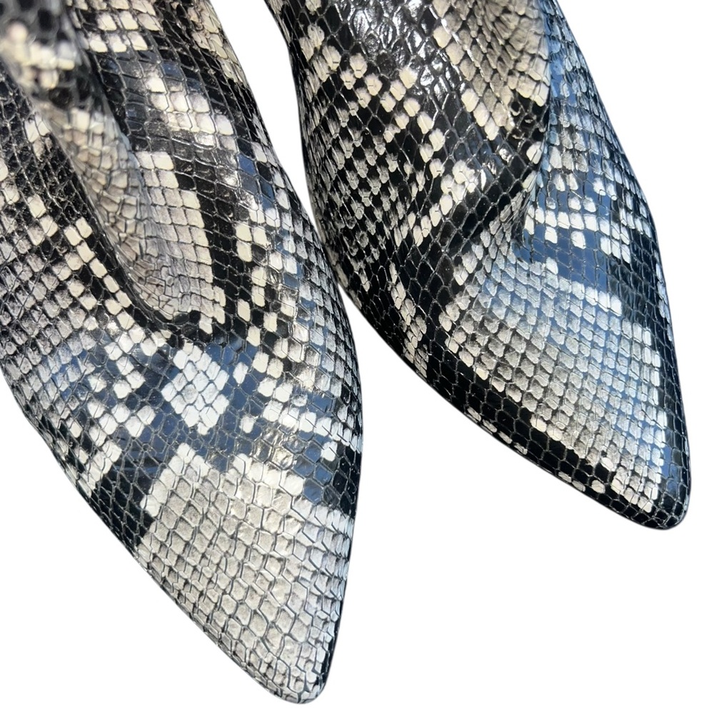 Snakeskin Genuine Leather Heeled Ankle Booties - Picture 3 of 6